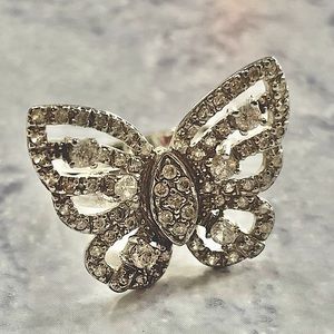 SILVER PLATED BUTTERFLY RING